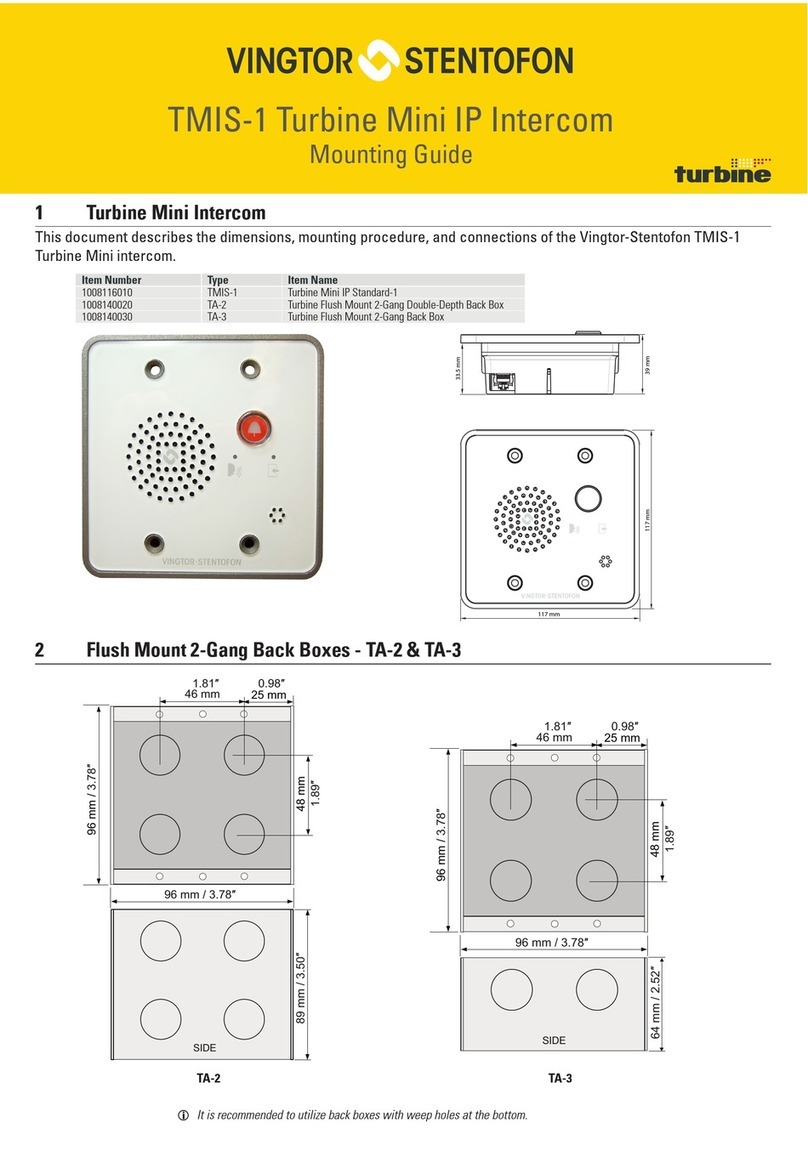 Vingtor Stentofon Turbine TMIS-1 Mounting guide