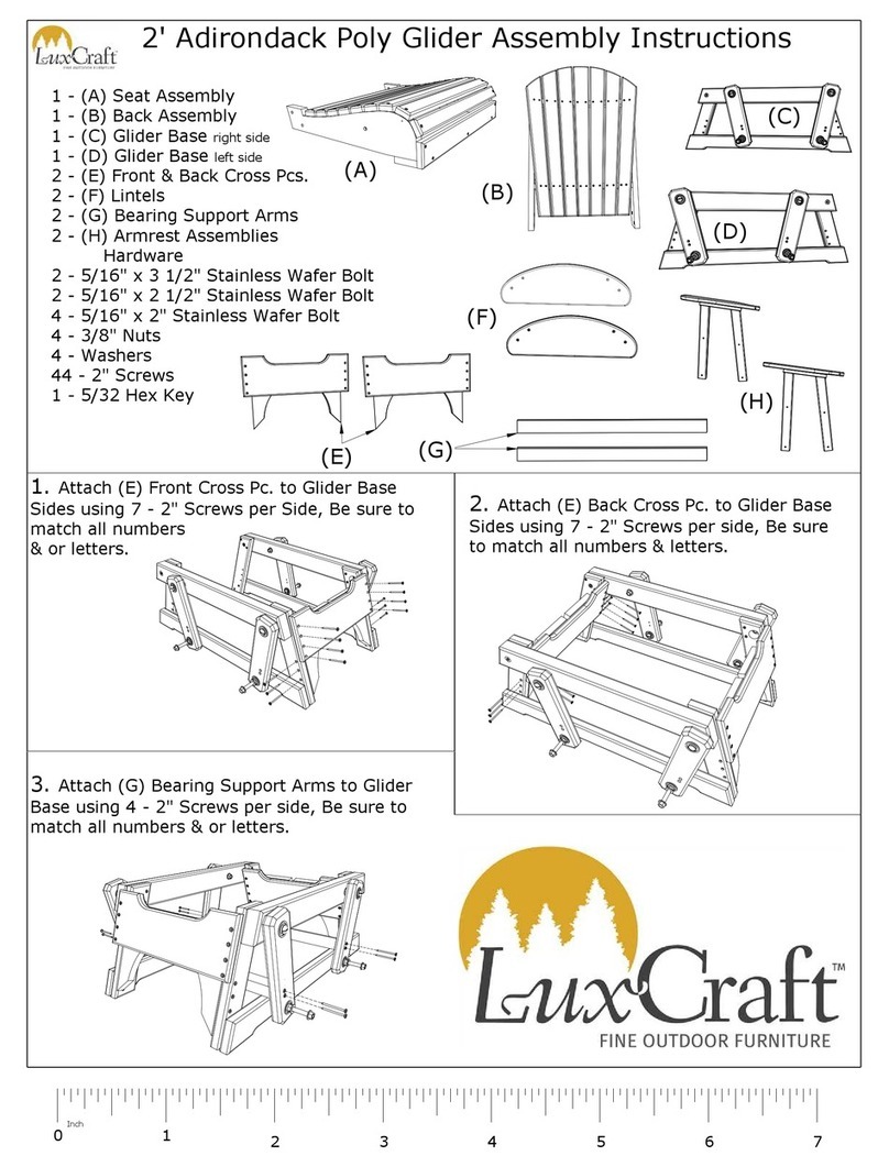LuxCraft 2' Adirondack Poly Glider Assembly instructions