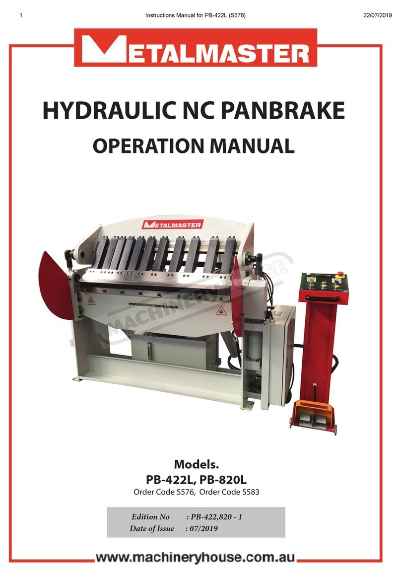 MetalMaster PB-422L Operation manual