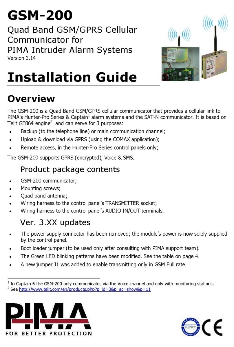 Pima GSM-200 User manual