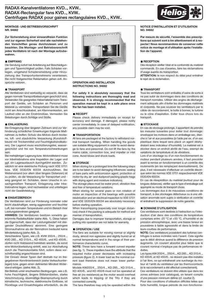 Helios KVD Series Operation and installation instructions