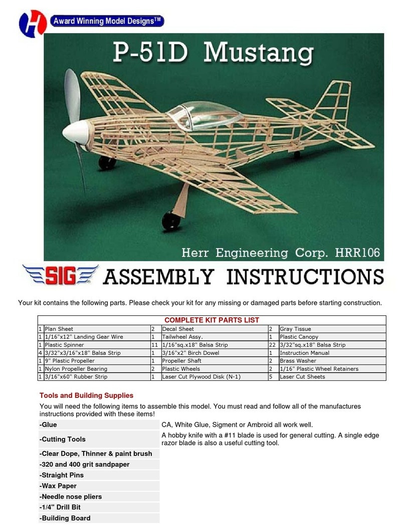 SIG Award Winning Model Designs P-51D Mustang User manual