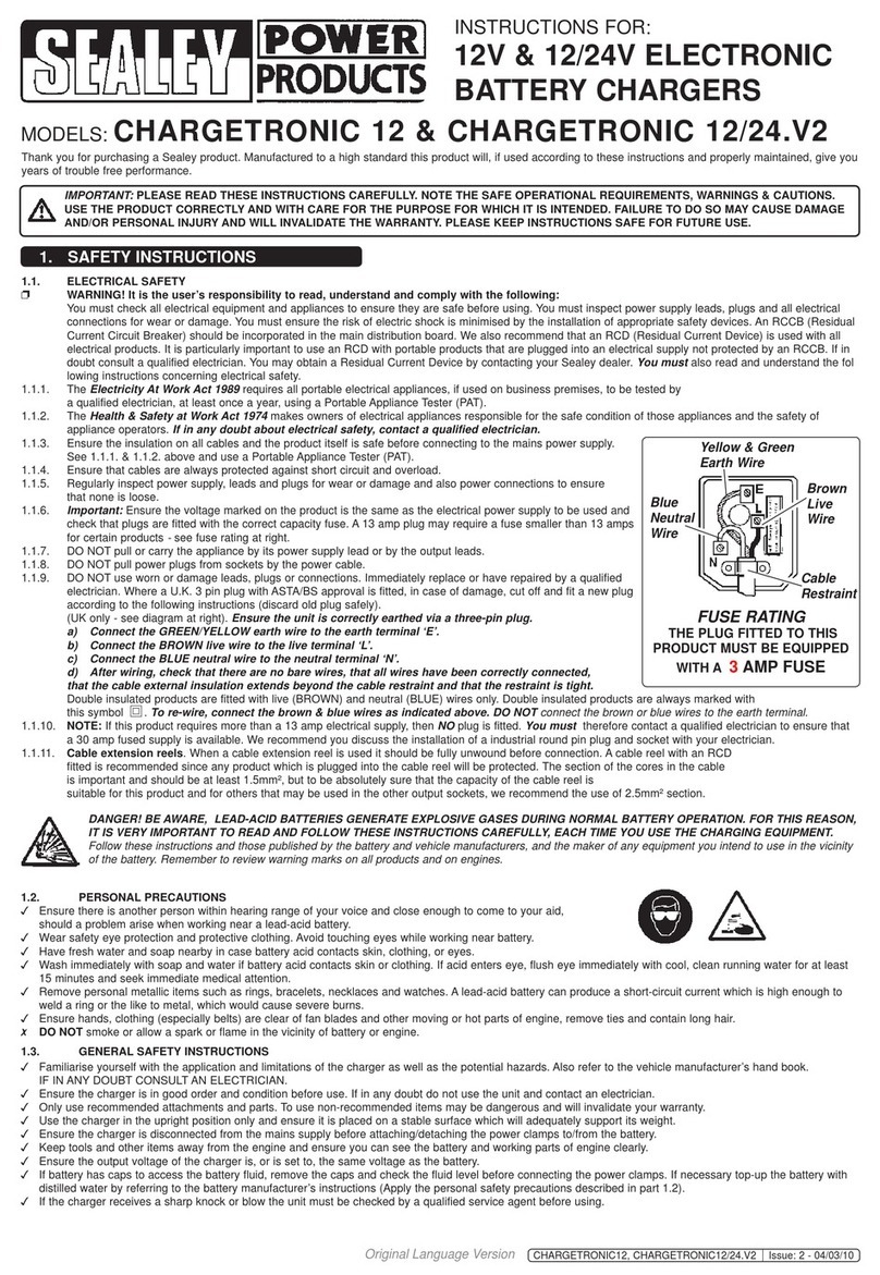 Sealey CHARGETRONIC 12 instructions