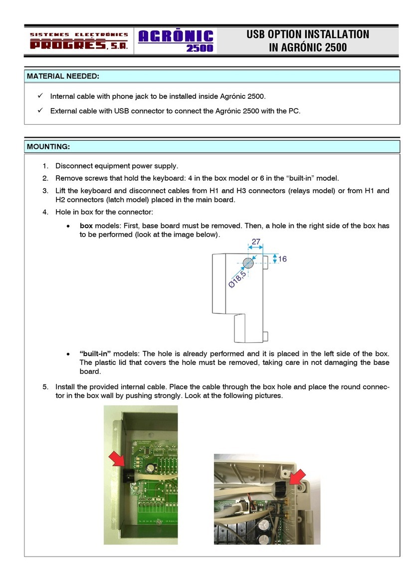Progrés Agrónic 2500 quick guide