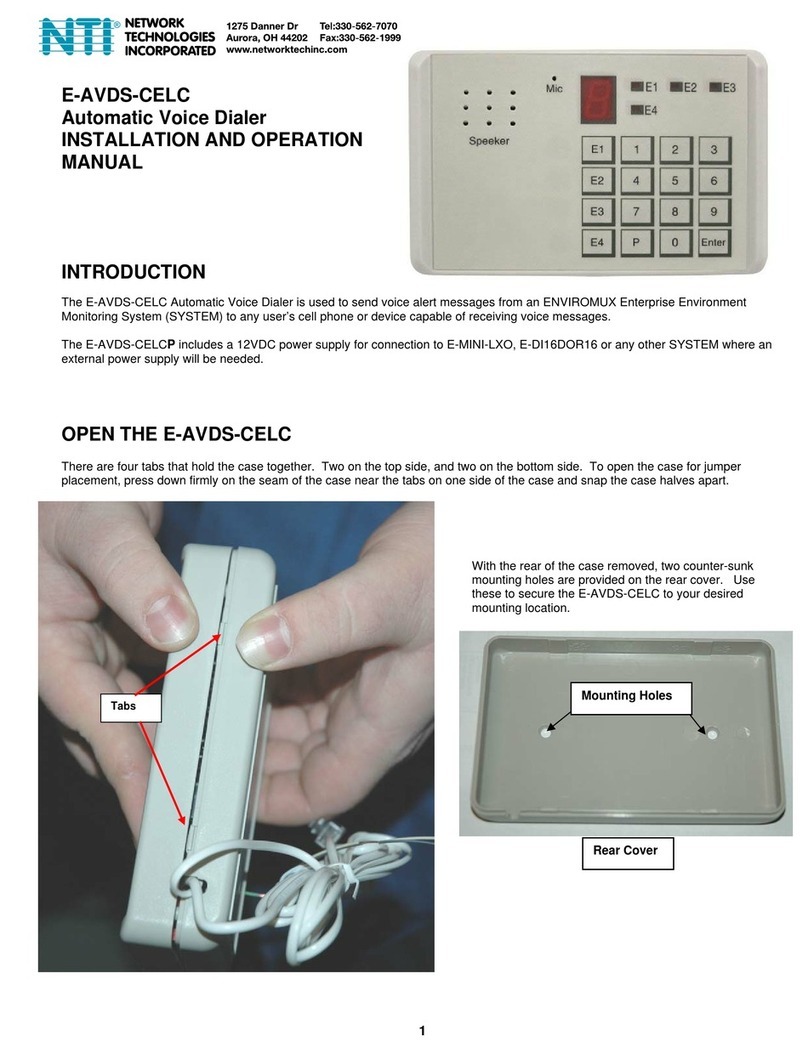 NTI E-AVDS-CELC Installation and operation manual