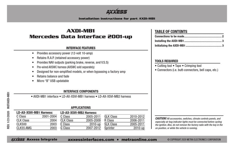 Axxess AXDI-MB1 User manual Axxess AXDI-MB1 User manual