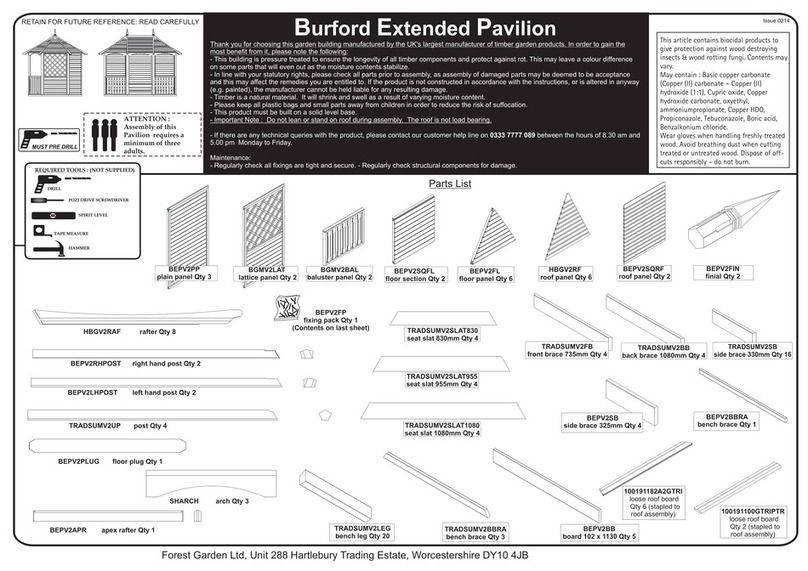 Forest garden Burford Extended Pavilion Assembly instructions Forest garden Burford Extended Pavilion Assembly instructions