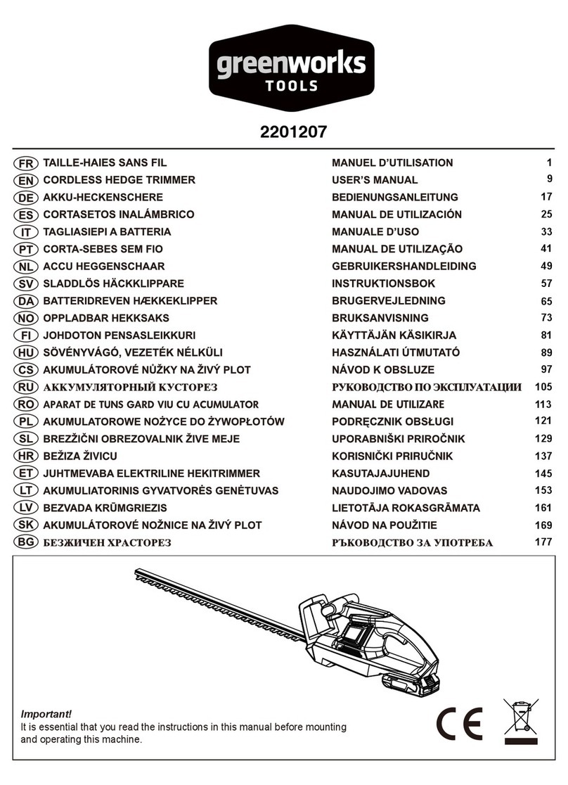 GreenWorks Tools 2201207 user manual