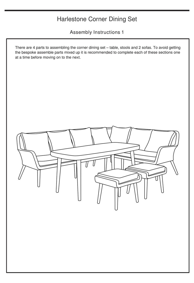 Wyevale Garden Centres Harlestone Corner Dining Set Assembly instructions