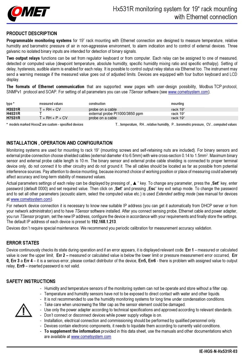 Comet H 531R Series manual
