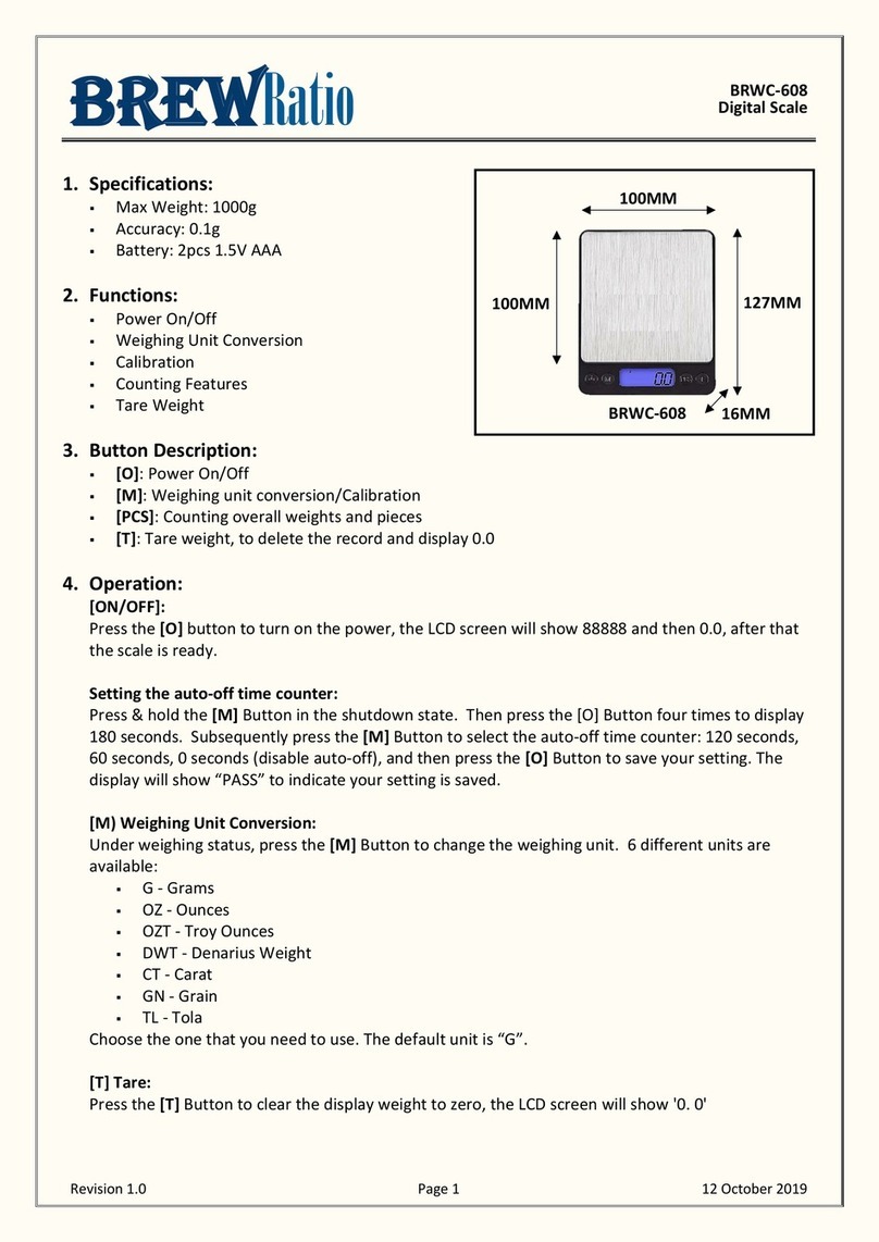 BrewRatio BRWC-608 user manual