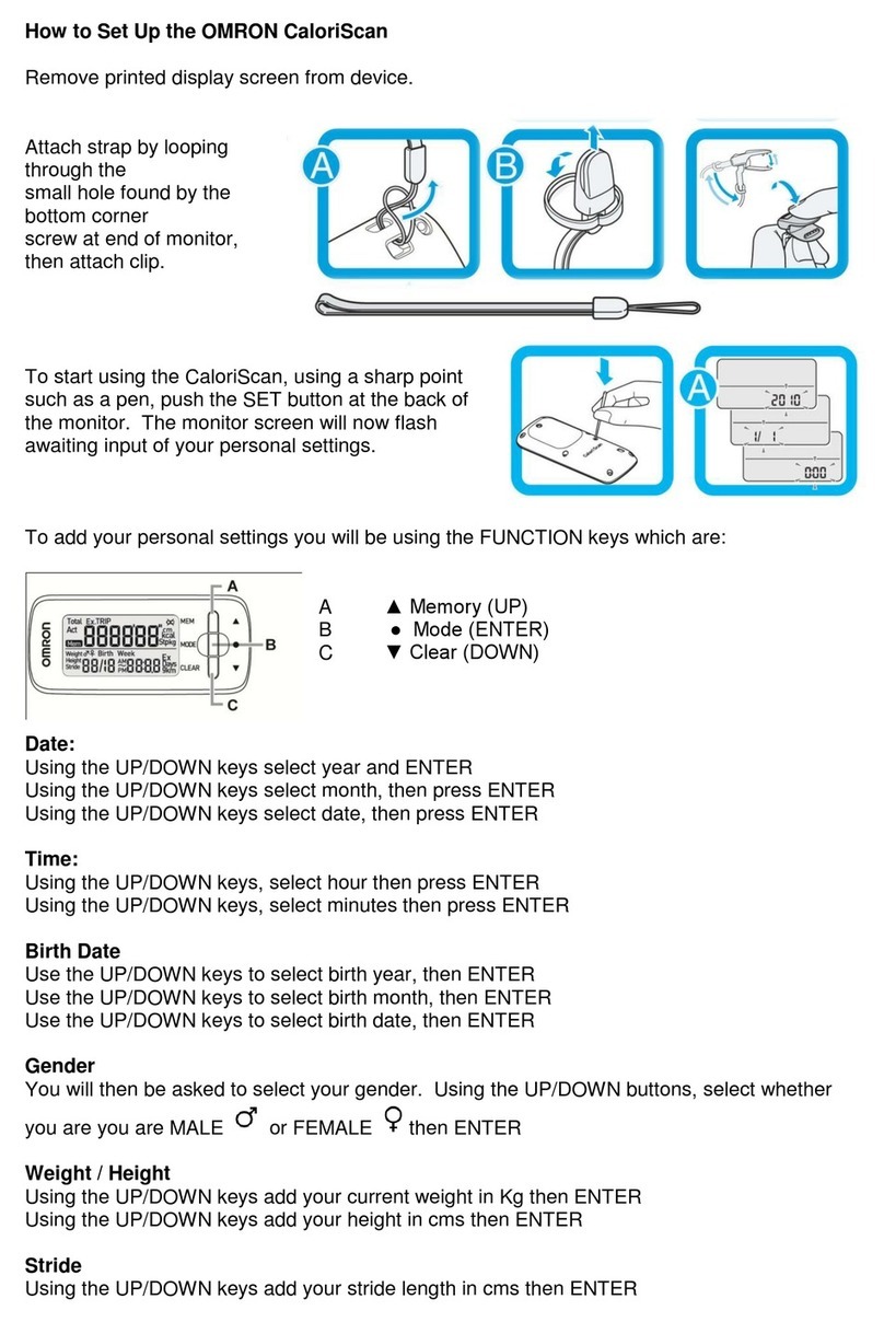 Omron CaloriScan How to set up