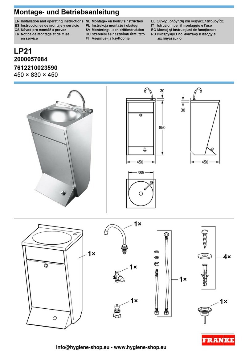 Franke LP21 Installation and operating instructions