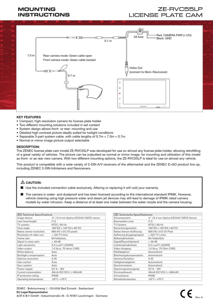 ZENEC ZE-RVC55LP User manual