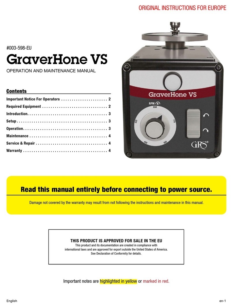 GRS GraverHone VS Operation and maintenance manual