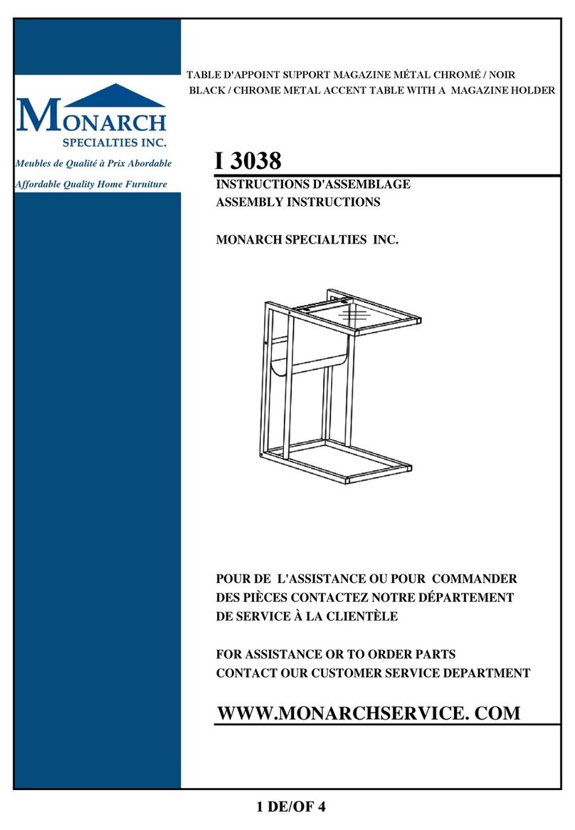 Monarch Specialties I 3038 User manual Monarch Specialties I 3038 User manual