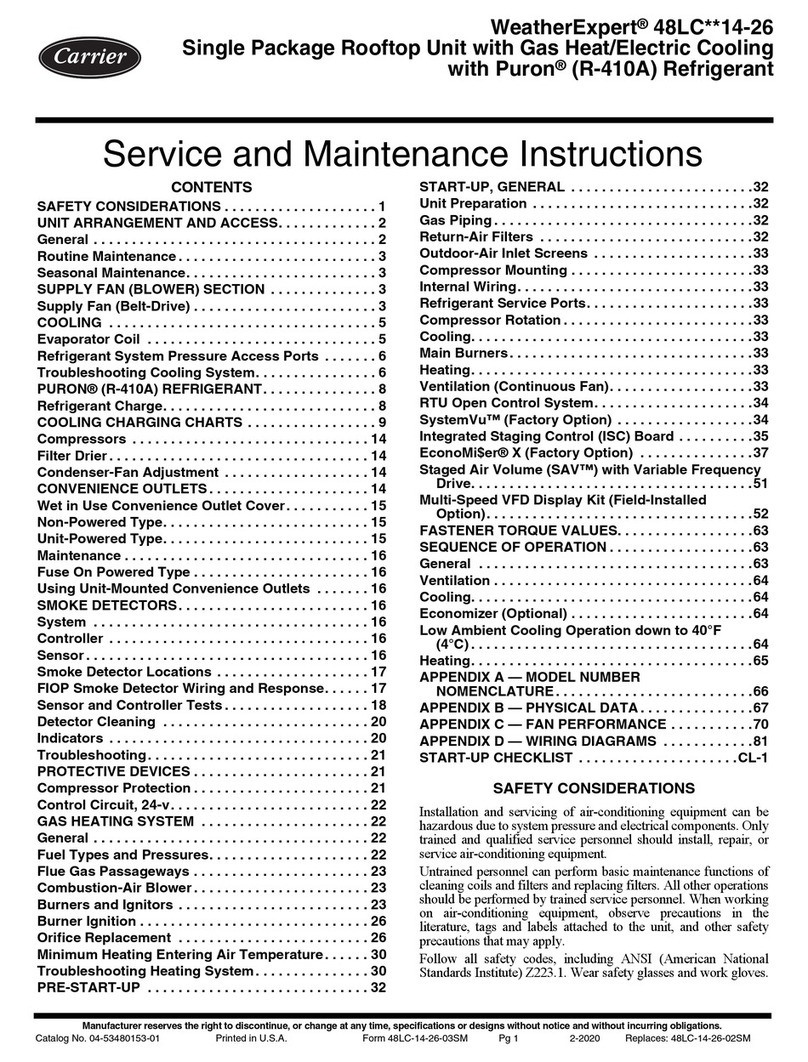 Carrier 48LC 14 Installation and user guide