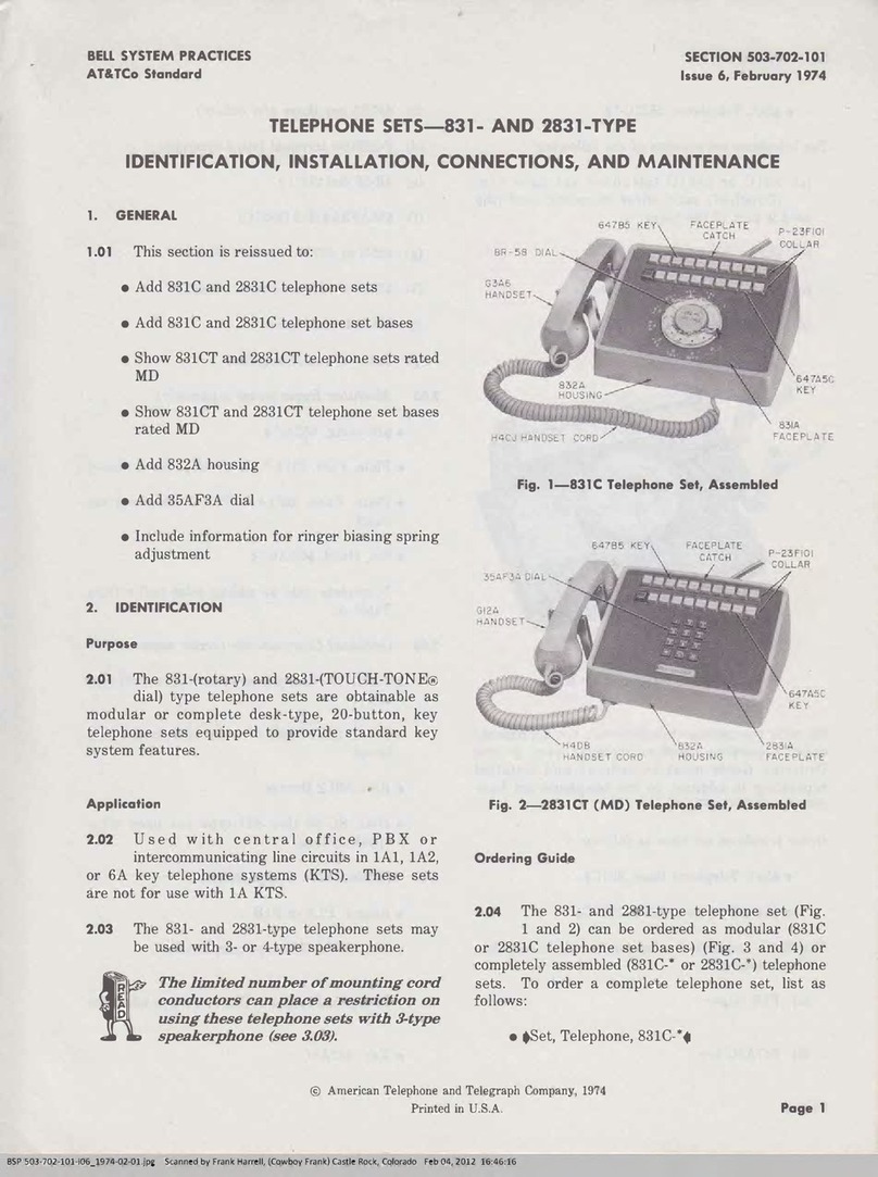 Bell System Practices 831 Series Identification, Installation, Connections, and Maintenance