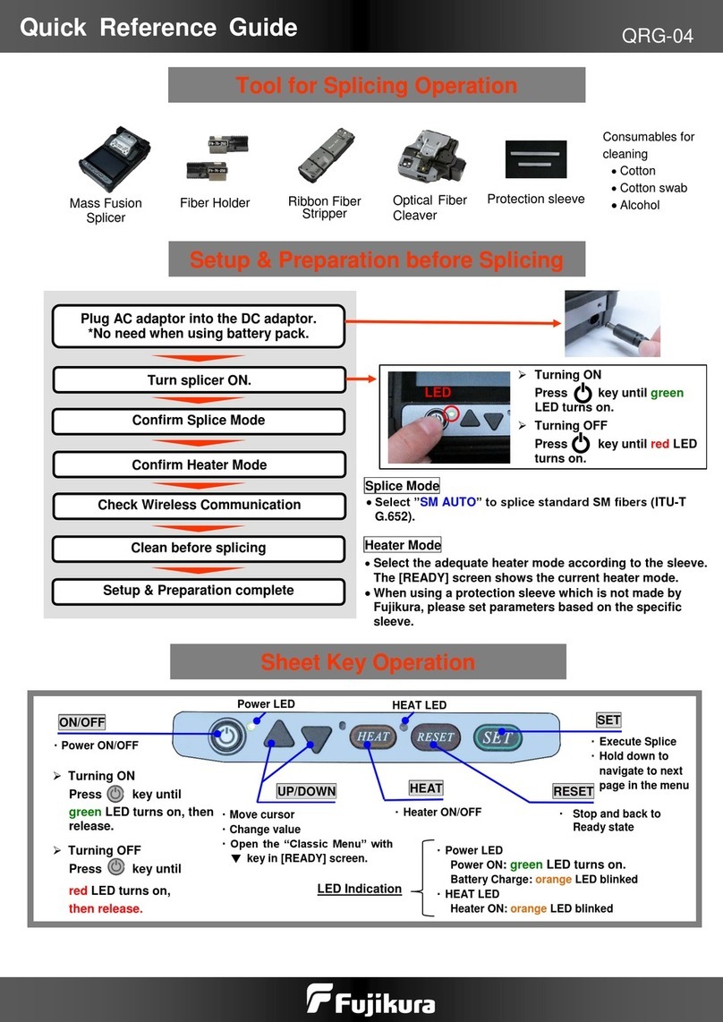 Fujikura QRG-04 Quick reference guide
