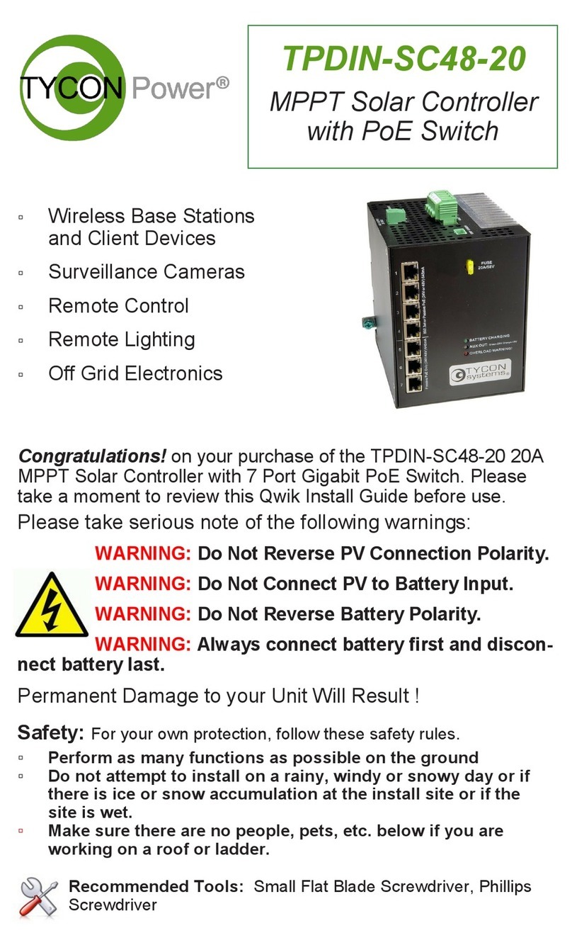 Tycon Power Systems TPDIN-SC48-20 Quick install guide Tycon Power Systems TPDIN-SC48-20 Quick install guide