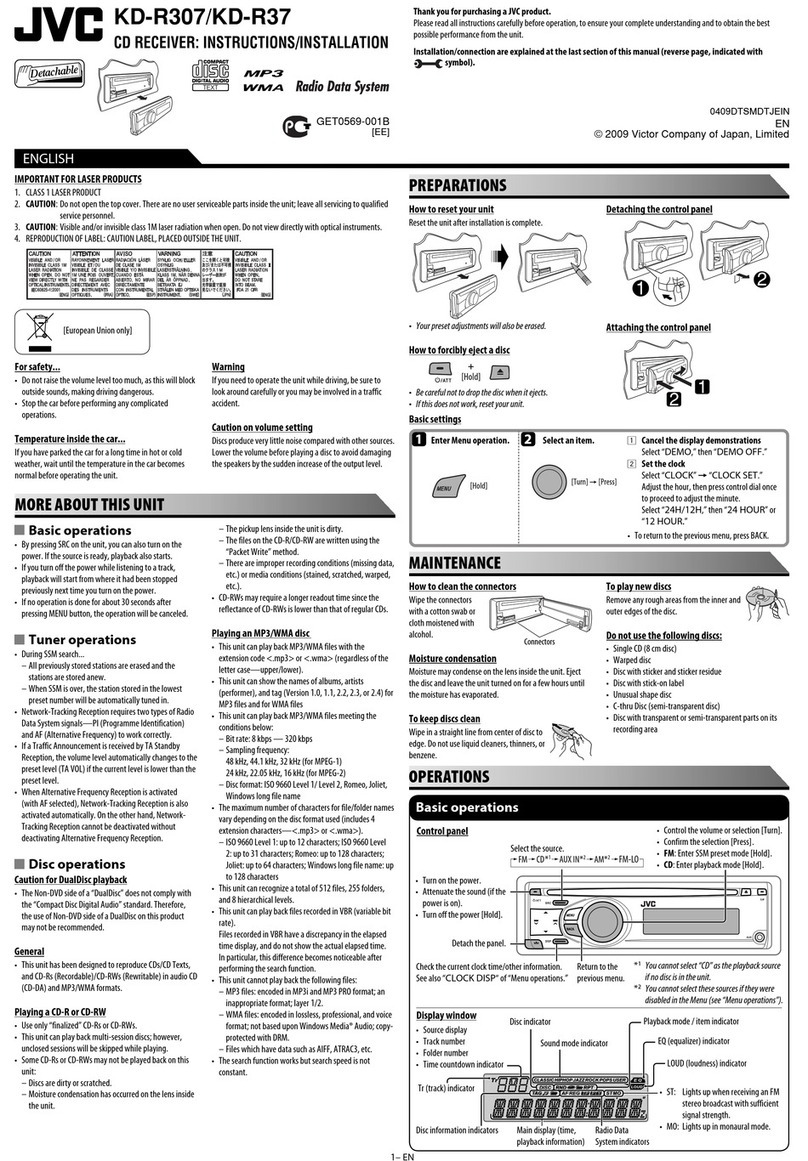 JVC KD-R307 User manual