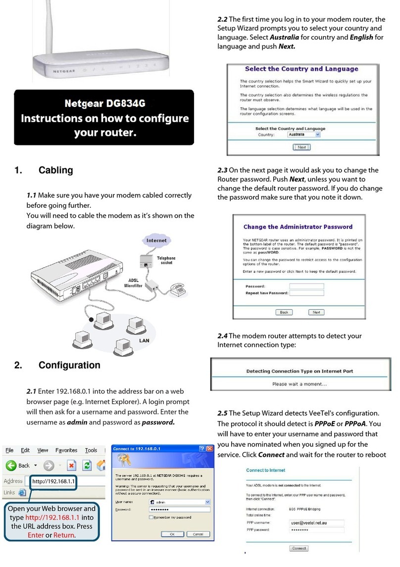 NETGEAR DG834G User manual NETGEAR DG834G User manual