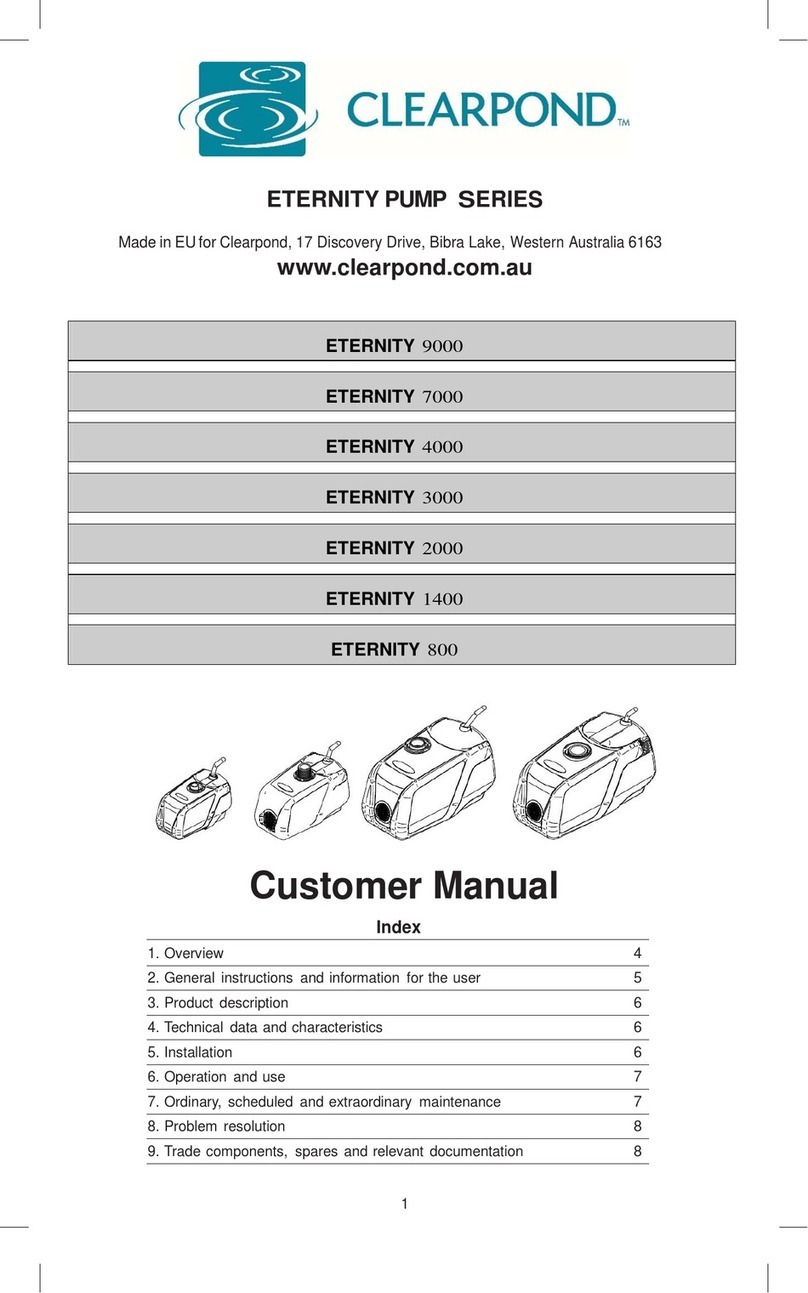 Clearpond ETERNITY Series Customer's manual
