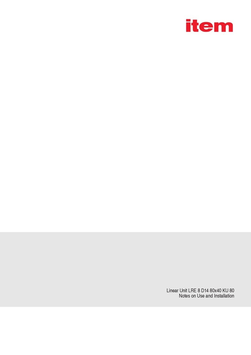 ITEM Linear Unit LRE 8 D14 80x40 KU 80 Notes on Use and Installation