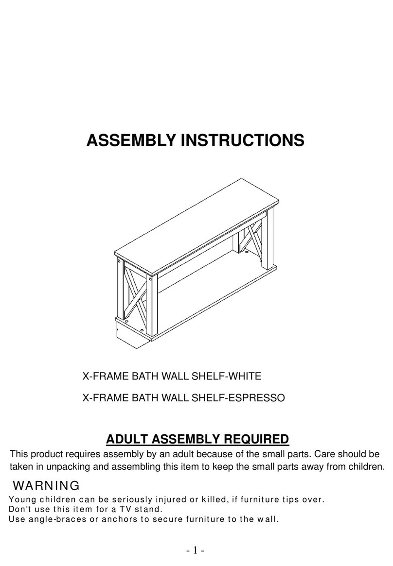 RiverRidge X-FRAME BATH WALL SHELF-WHITE Assembly instructions RiverRidge X-FRAME BATH WALL SHELF-WHITE Assembly instructions