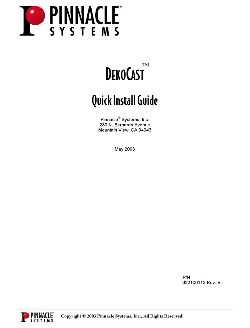 Pinnacle Systems Dekocast Quick install guide