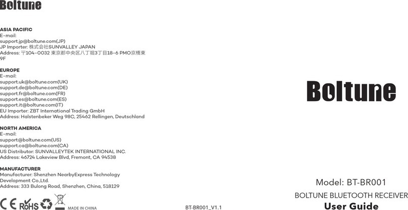 BOLTUNE BT-BR001 user guide