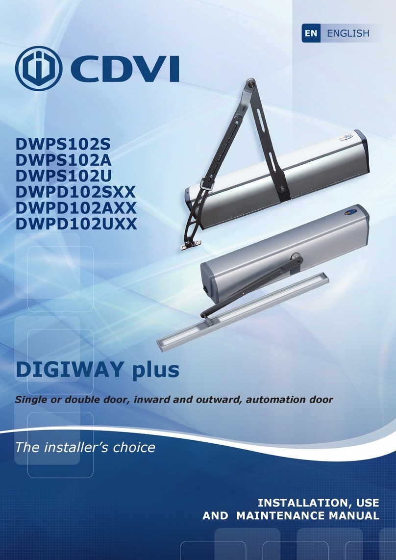 CDVI DIGIWAY PLUS Instructions for installation, use and maintenance manual