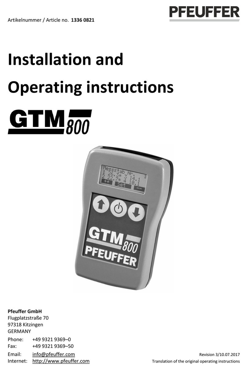 Pfeuffer GTM 800 Installation and operating instructions