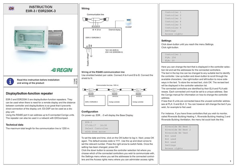 Regin E0R-3 User manual