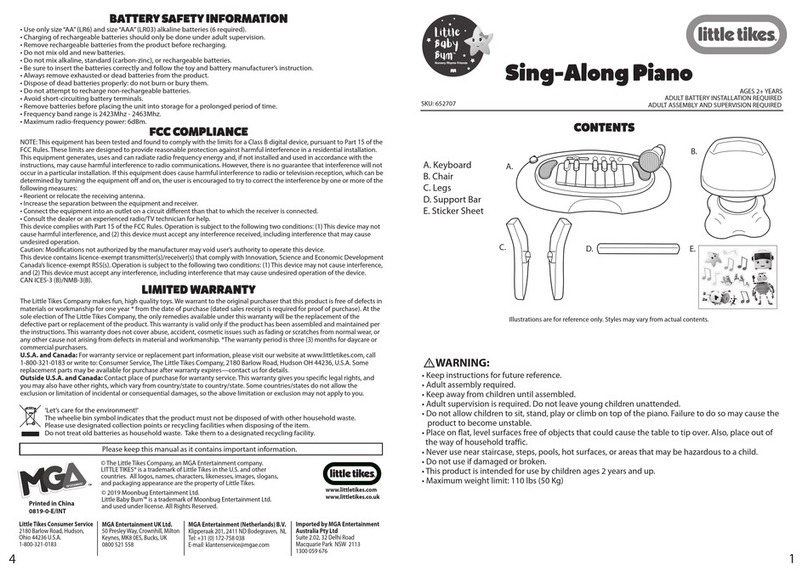 Little Tikes Sing-Along Piano quick start guide