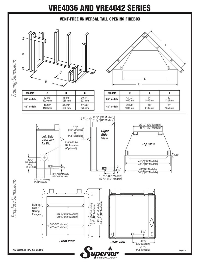 Superior Fireplaces VRE4036 Series Assembly instructions