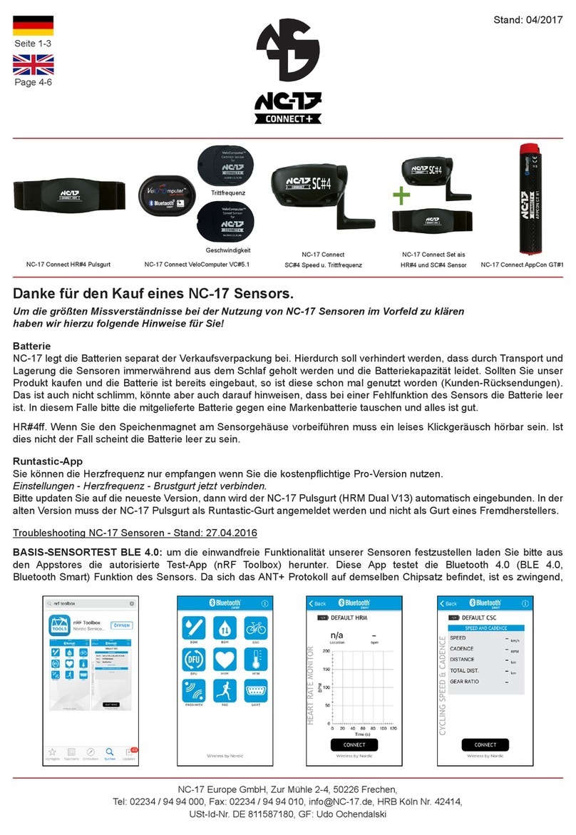 NC-17 Connect HR 4 Pulsgurt manual