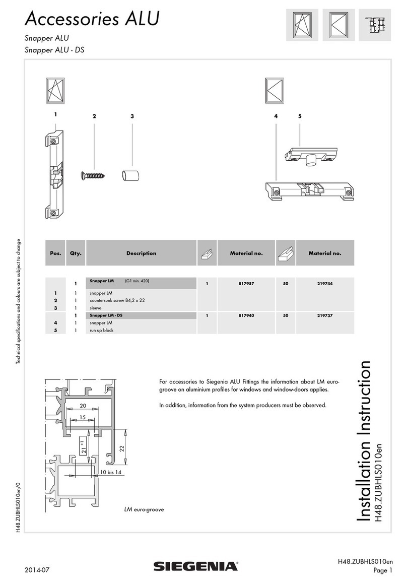 Siegenia Snapper ALU Installation instruction Siegenia Snapper ALU Installation instruction