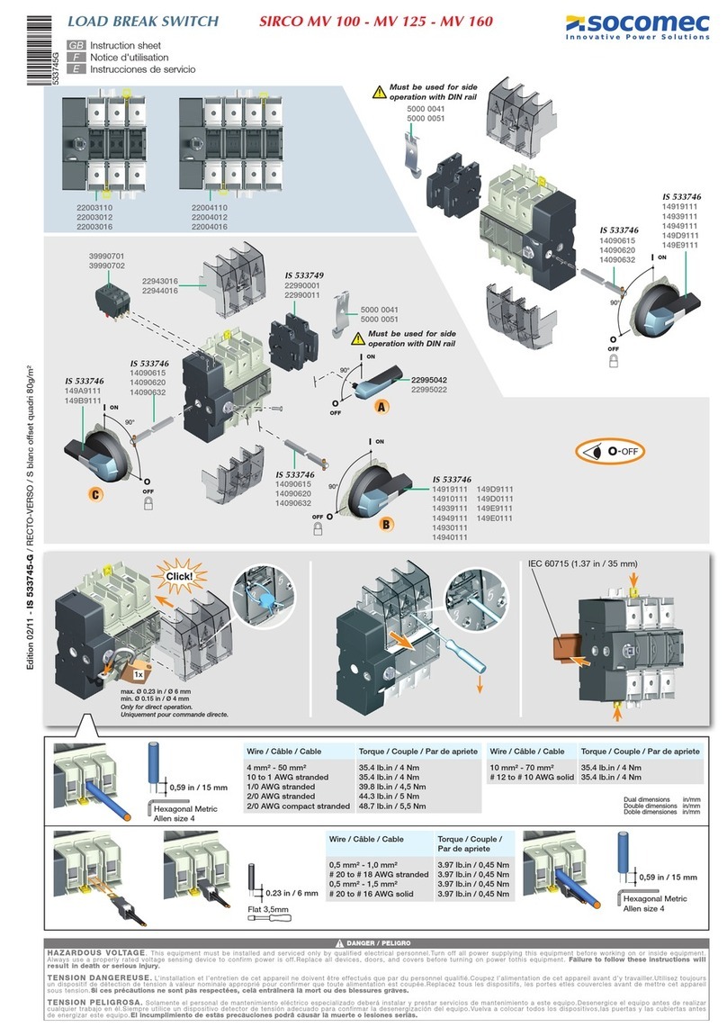 socomec Sirco MV 100 User manual