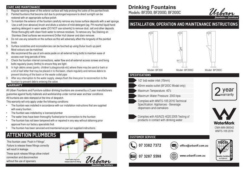 Urban BF200 Installation, operation and maintenance instructions