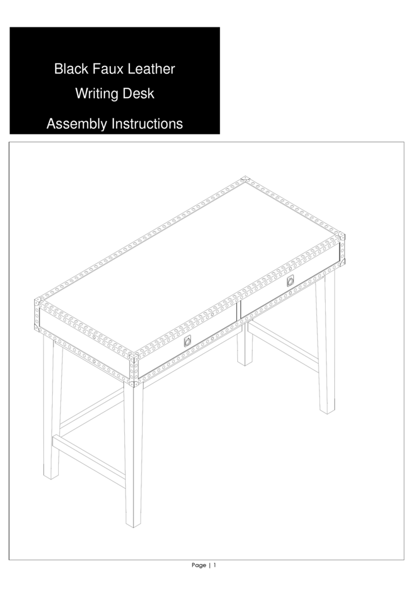 Southern Enterprises Black Faux Leather Writing Desk HO7306 Assembly instructions