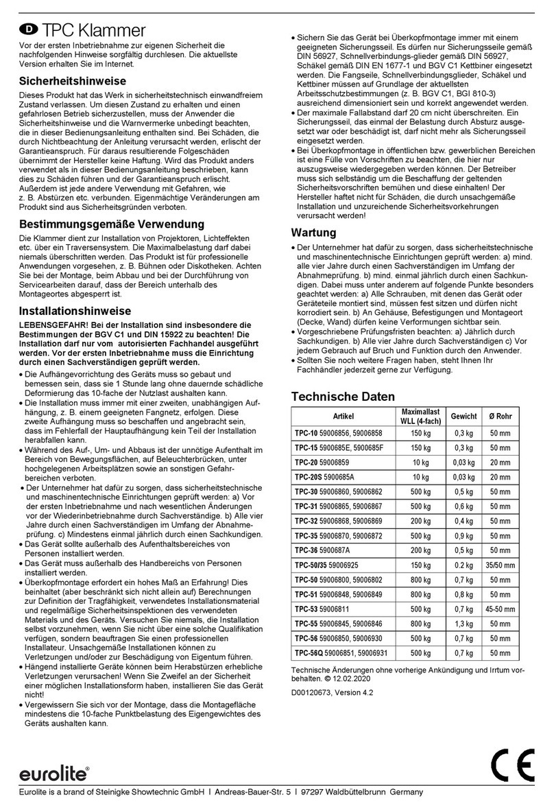 EuroLite TPC Series Leaflet