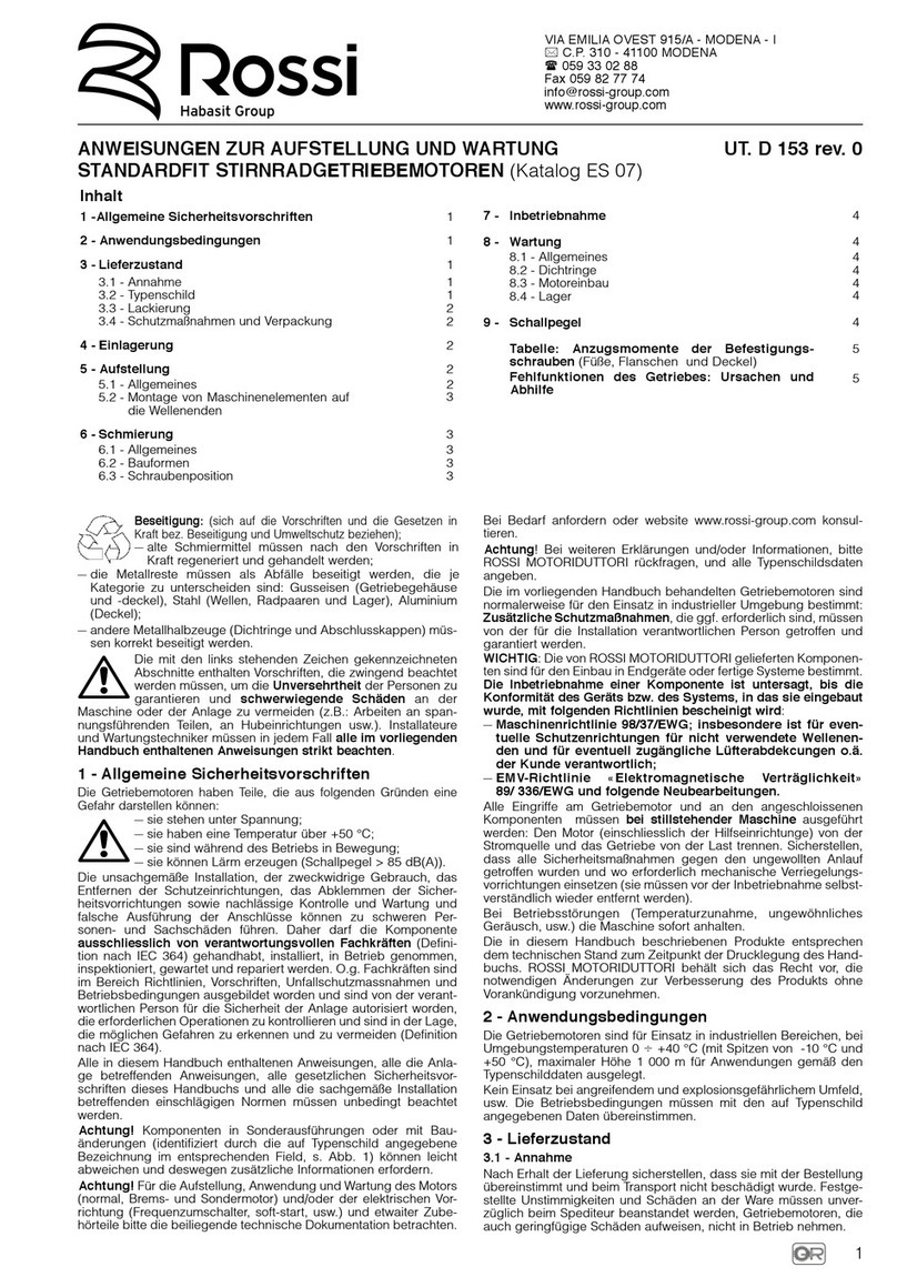 Rossi MR Series User manual