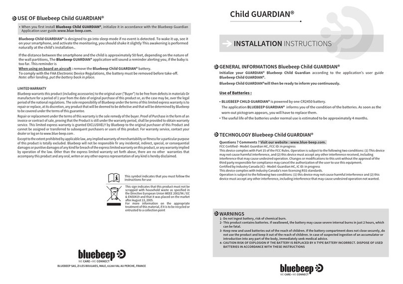 Bluebeep Child GUARDIAN installation instructions