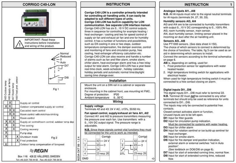 Regin CORRIGO C40-LON instruction manual Regin CORRIGO C40-LON instruction manual