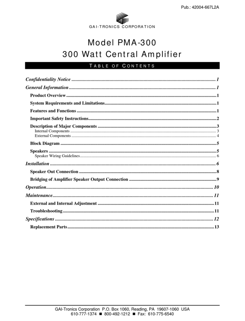 GAI-Tronics PMA-300 User manual