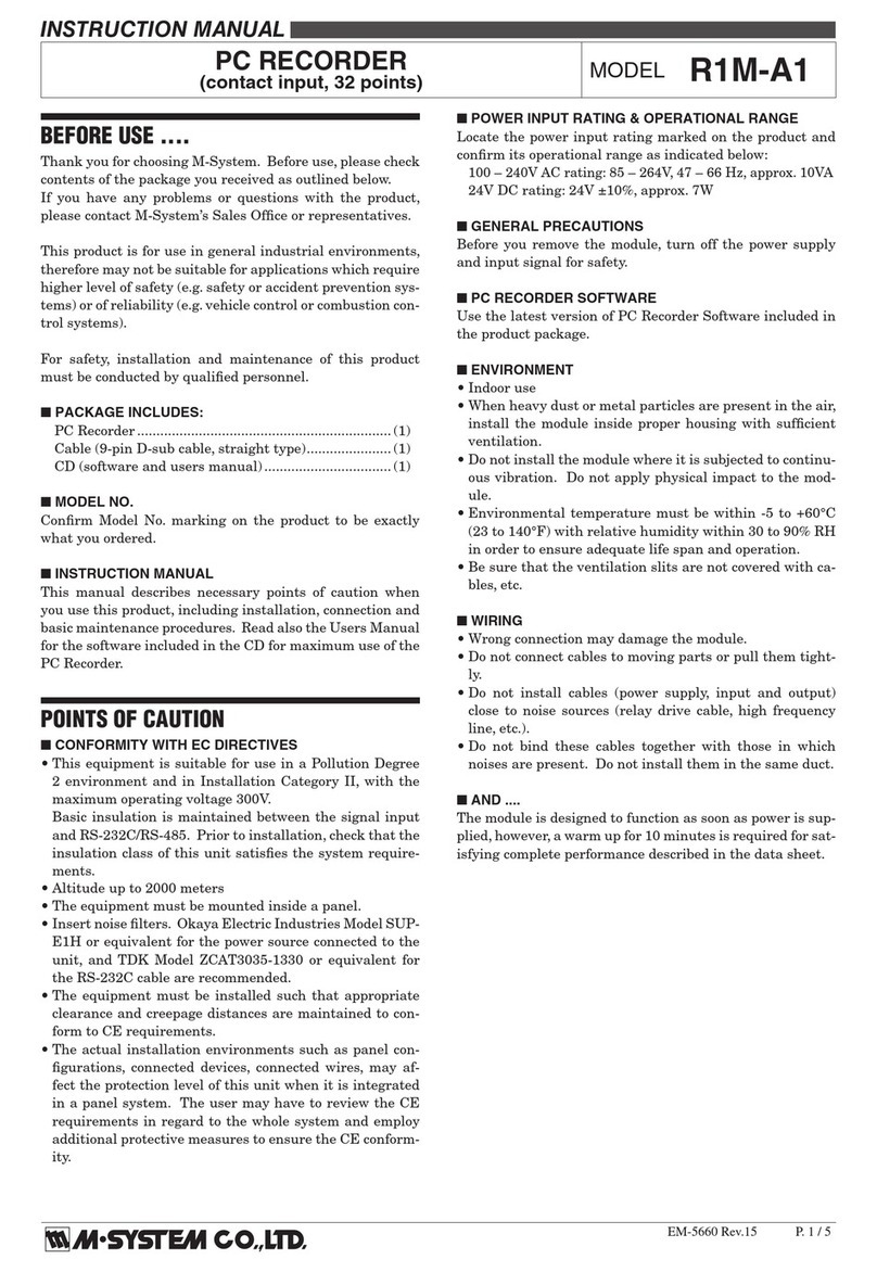 M-system R1M-A1 instruction manual