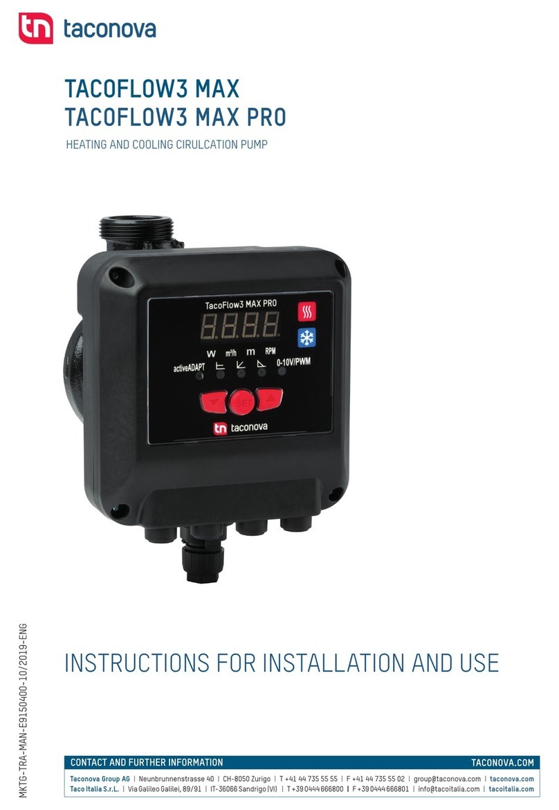 Taconova TACOFLOW3 MAX Instructions for installation and use Taconova TACOFLOW3 MAX Instructions for installation and use