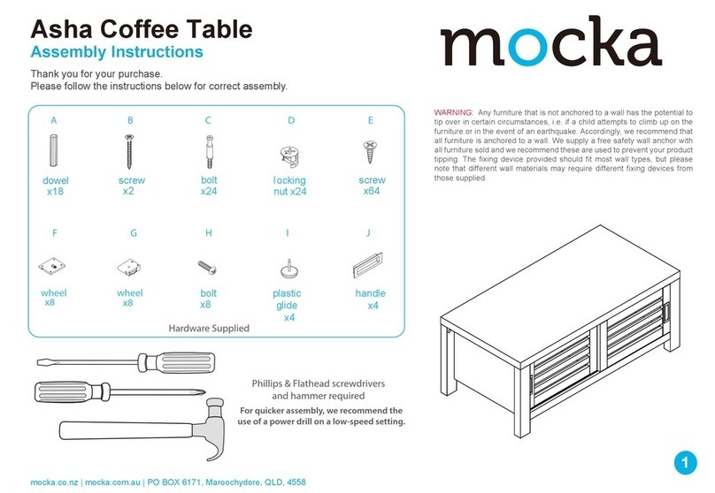 Mocka Asha Coffee Table User manual Mocka Asha Coffee Table User manual