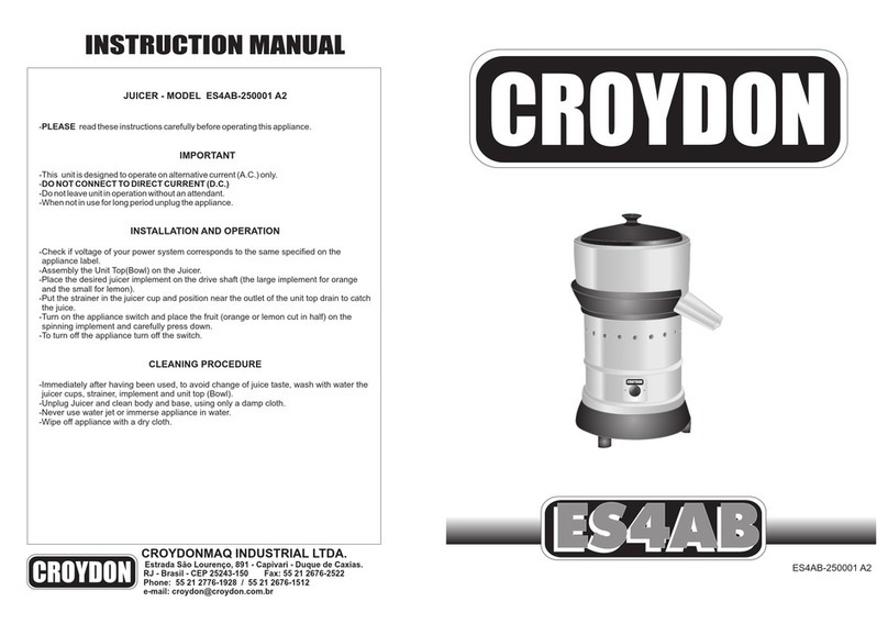croydon ES4AB-250001 A2 instruction manual croydon ES4AB-250001 A2 instruction manual